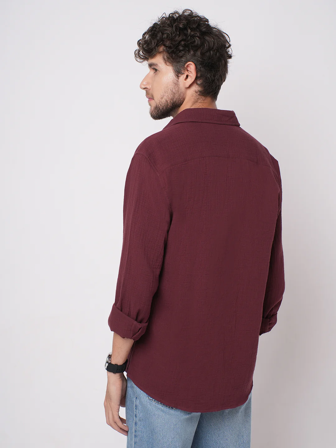 Bole Brown Double Cloth Shirt - Image 7