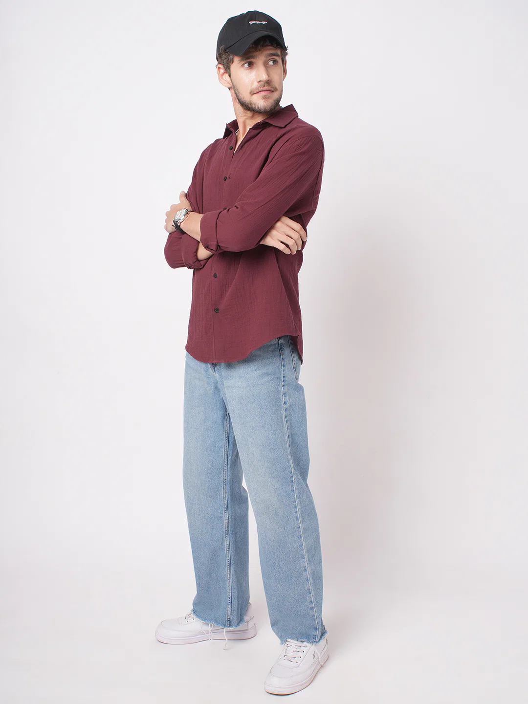 Bole Brown Double Cloth Shirt - Image 8
