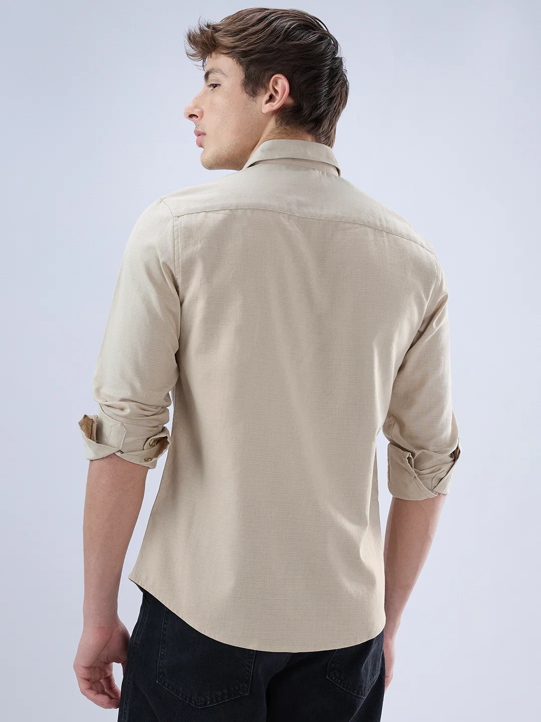 Bone Beige Contemporary Everyday Shirt - Image 7