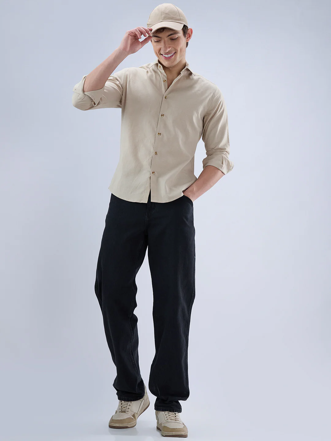 Bone Beige Contemporary Everyday Shirt - Image 8