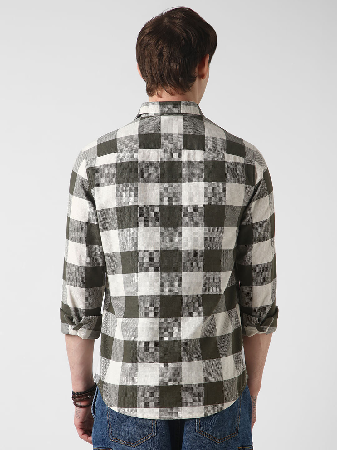 Box Checks Olive Shirt - Image 7