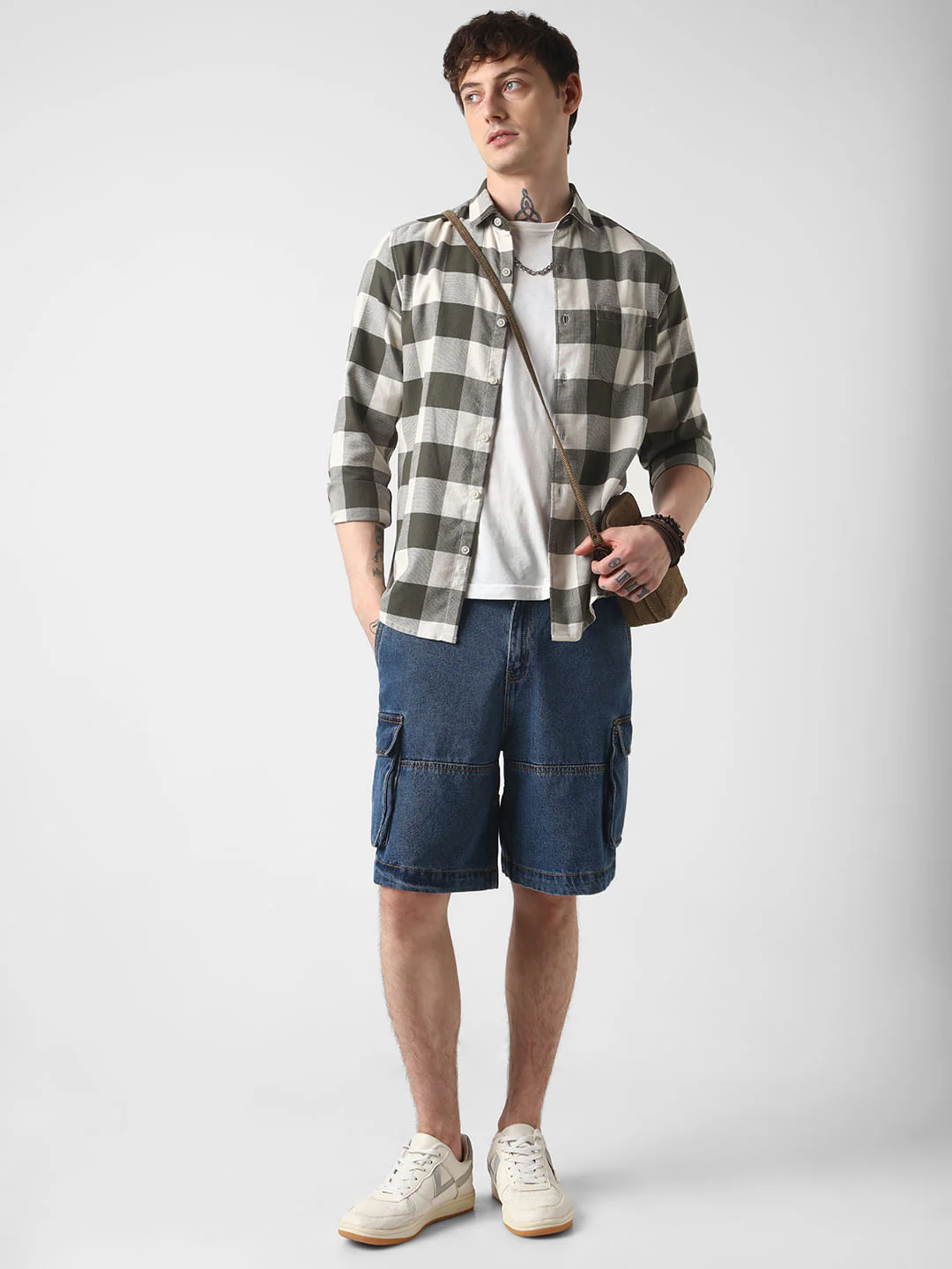 Box Checks Olive Shirt - Image 8