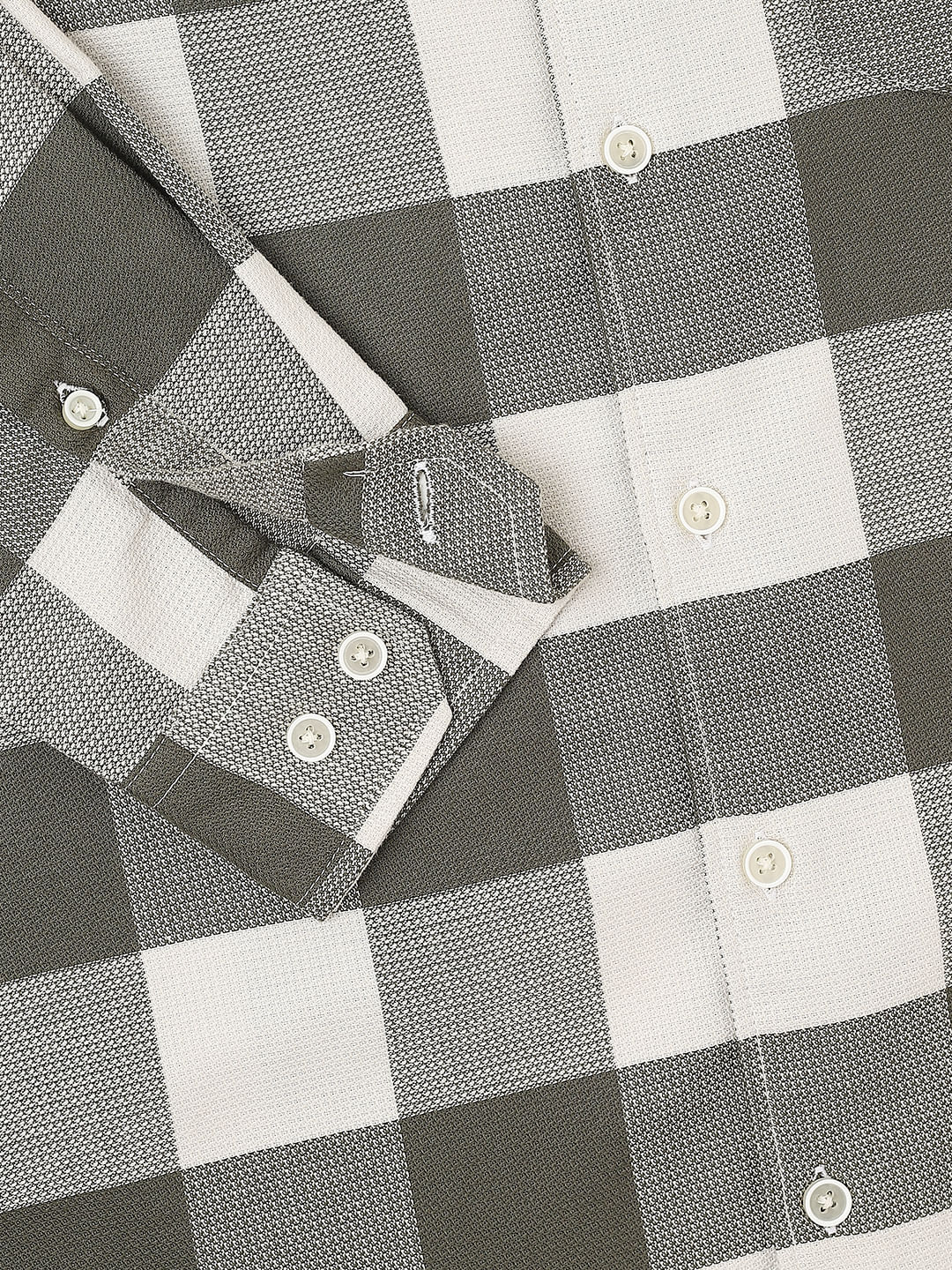 Box Checks Olive Shirt - Image 9