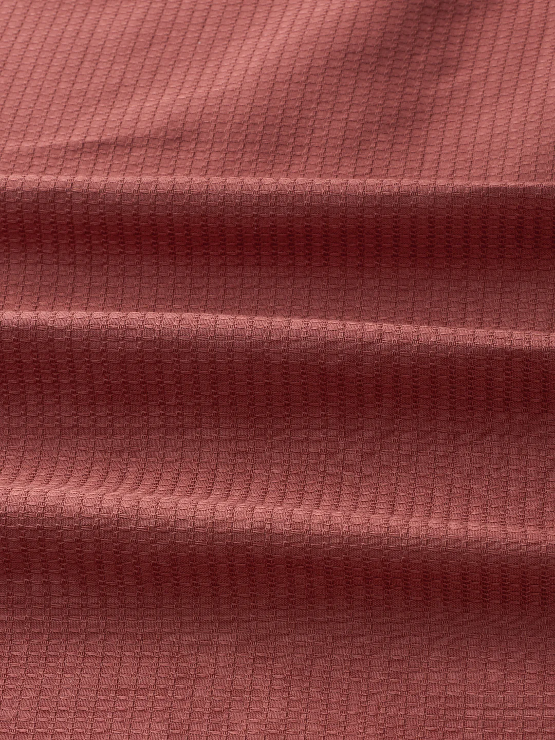 Brick Red Textured Knit Shirt - Image 3