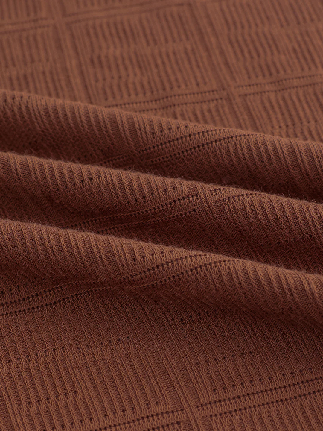 Brown Contrast Polo Neck Knit T-shirt - Image 3