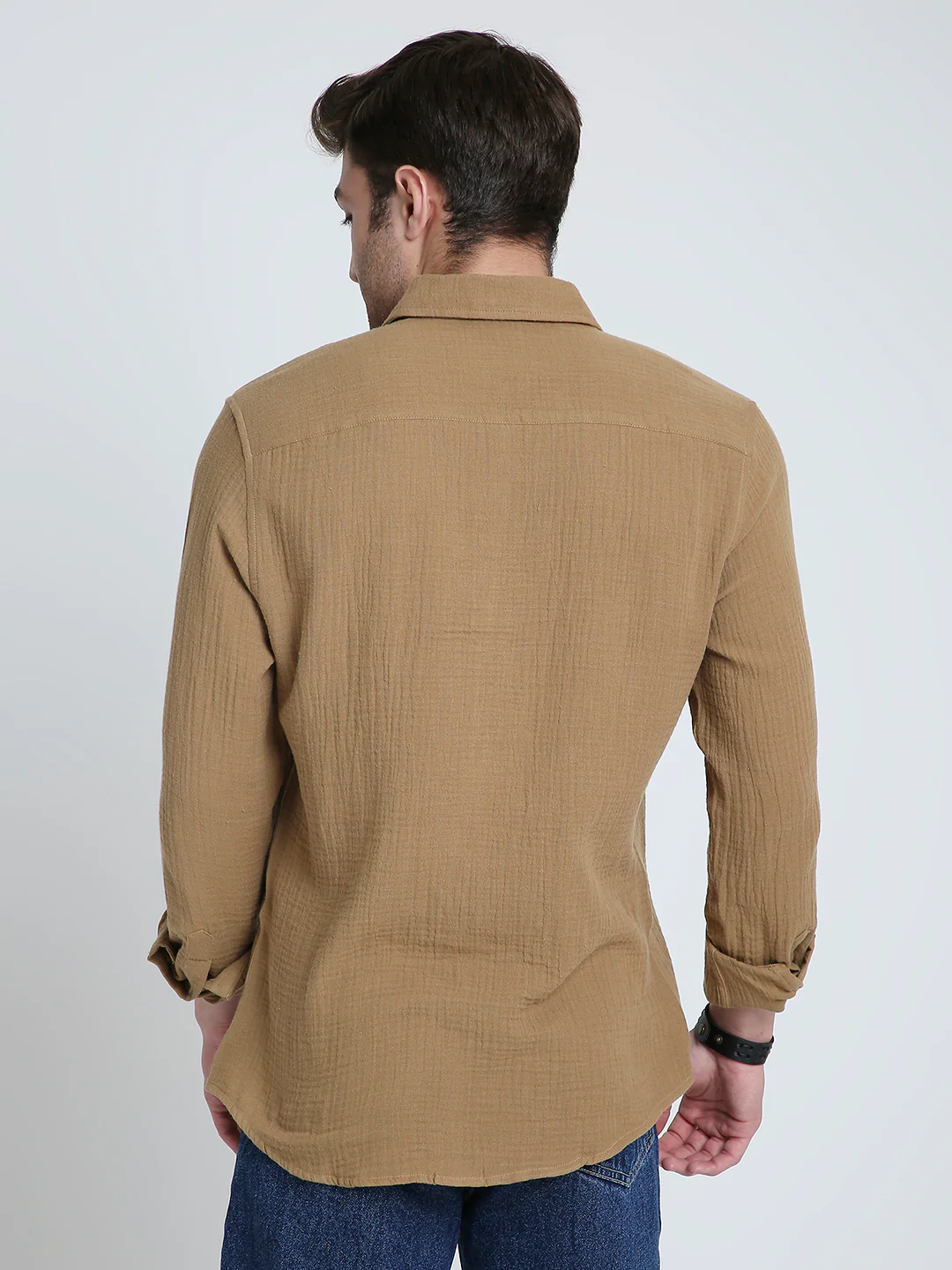 Brown Double Cloth Everyday Shirt - Image 6