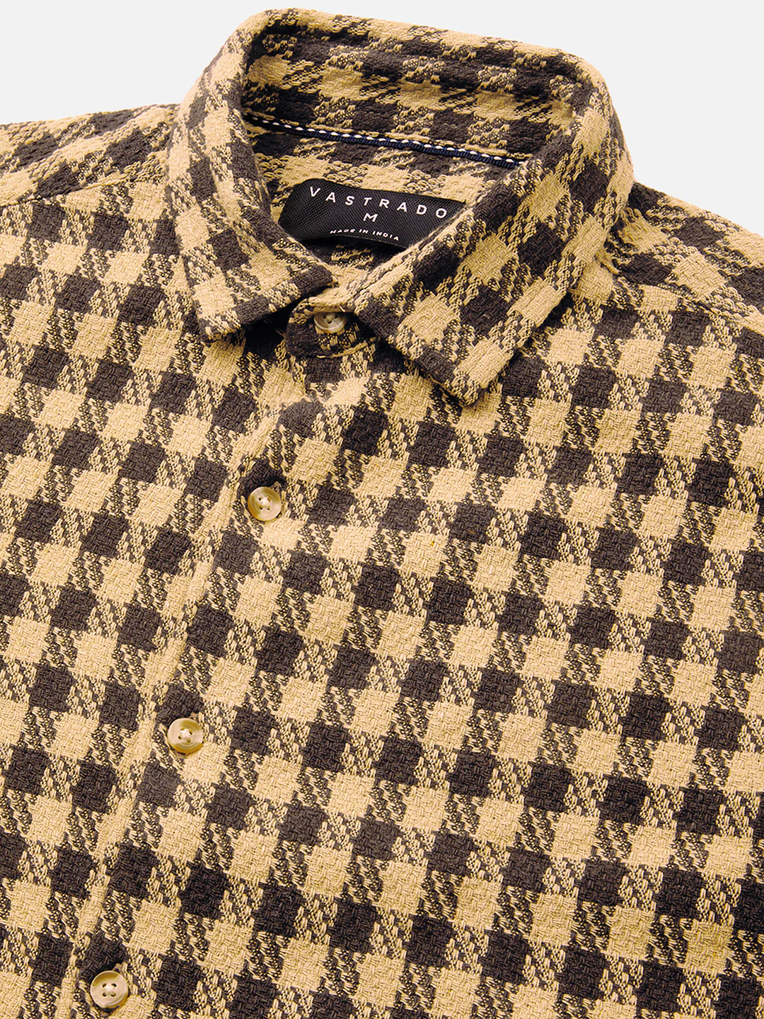 Brown Houndstooth Checkered Shirt - Image 3