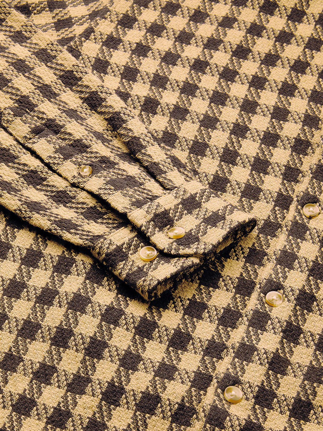 Brown Houndstooth Checkered Shirt - Image 8