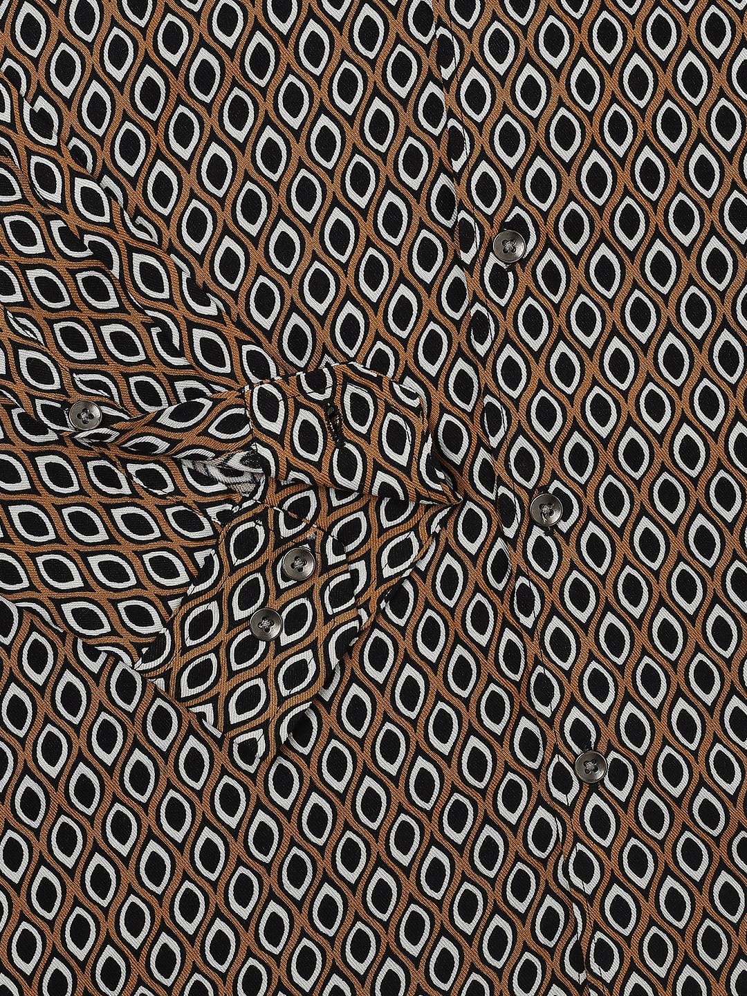 Brown Ikat Printed Shirt - Image 9