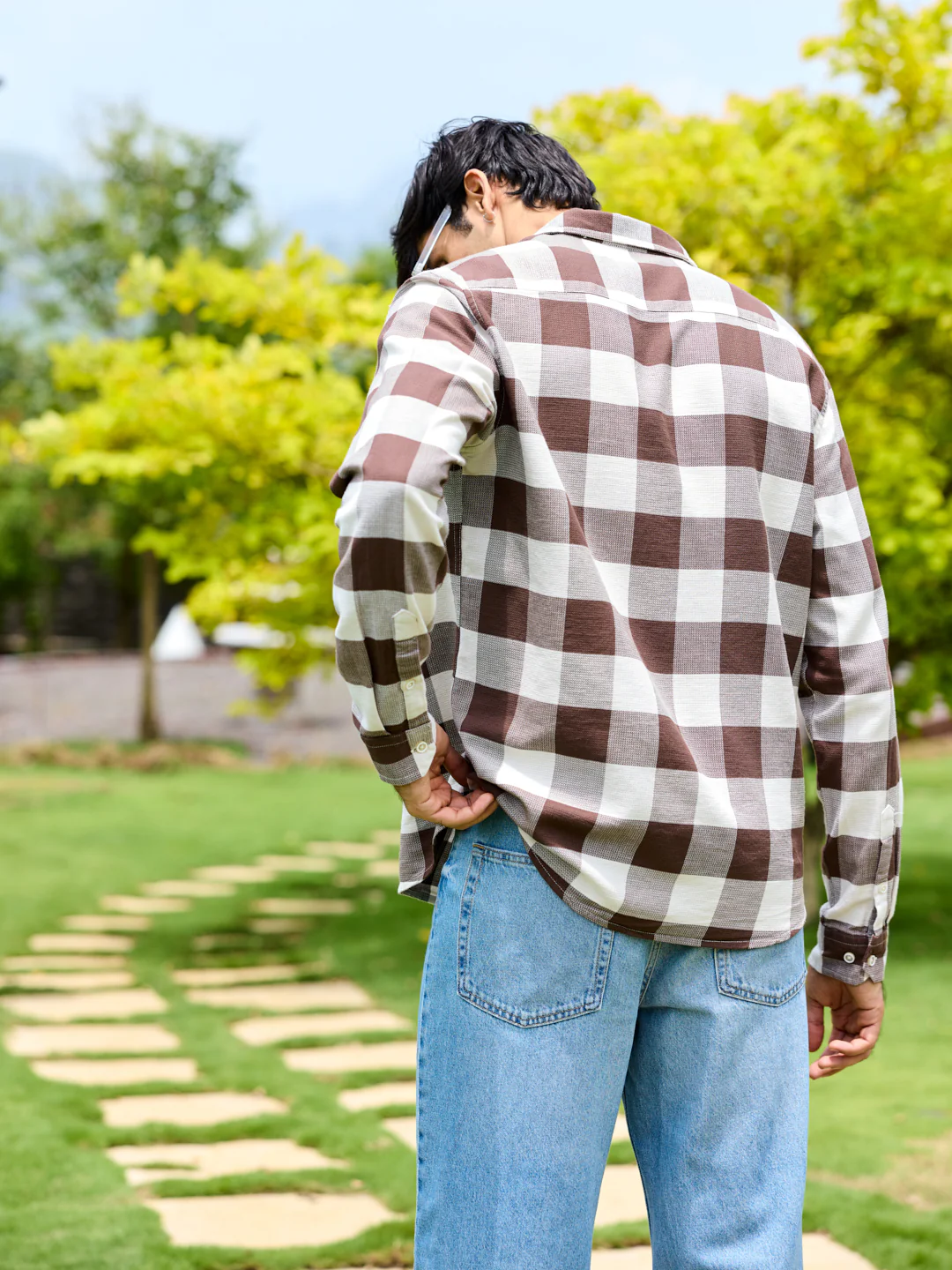 Brown & Ivory Box Checkered Shirt - Image 6