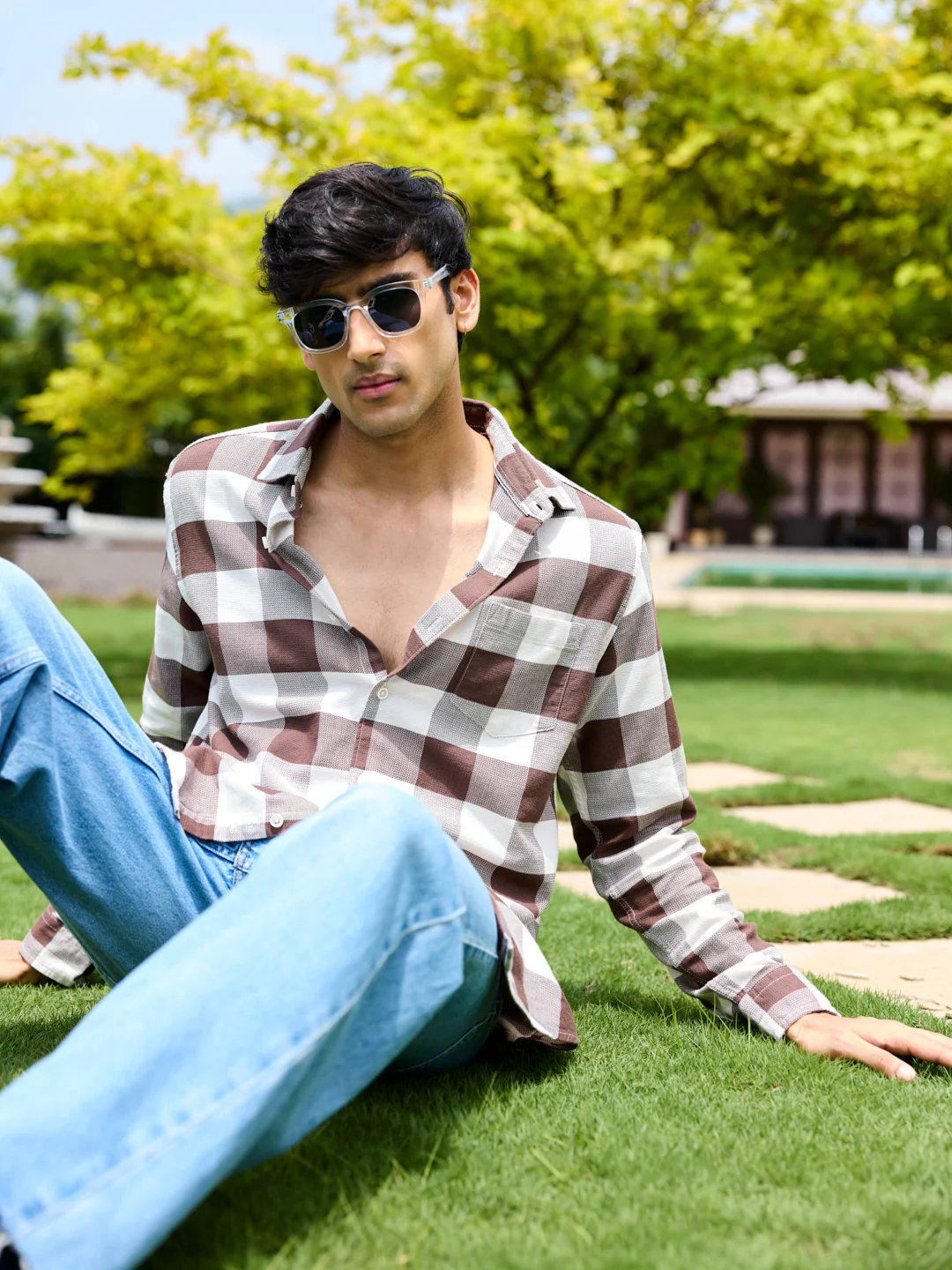 Brown & Ivory Box Checkered Shirt - Image 7