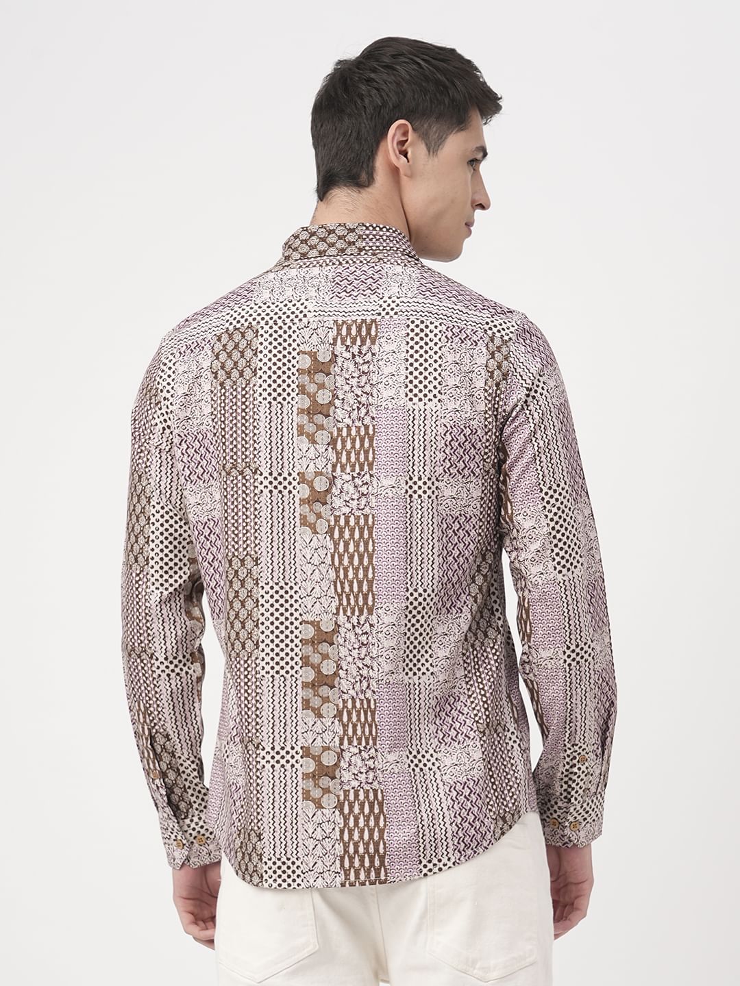 Brown Kalamkari Printed Shirt - Image 6