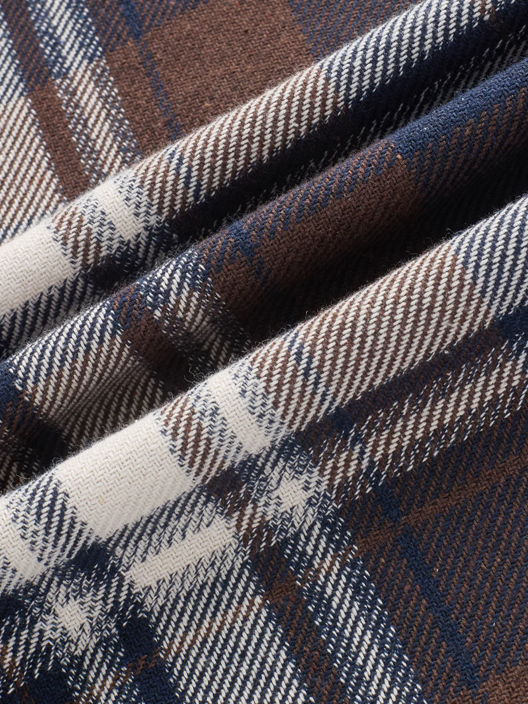 Brown & Navy Plaid Checks Boxy Fit Crop Shirt - Image 8