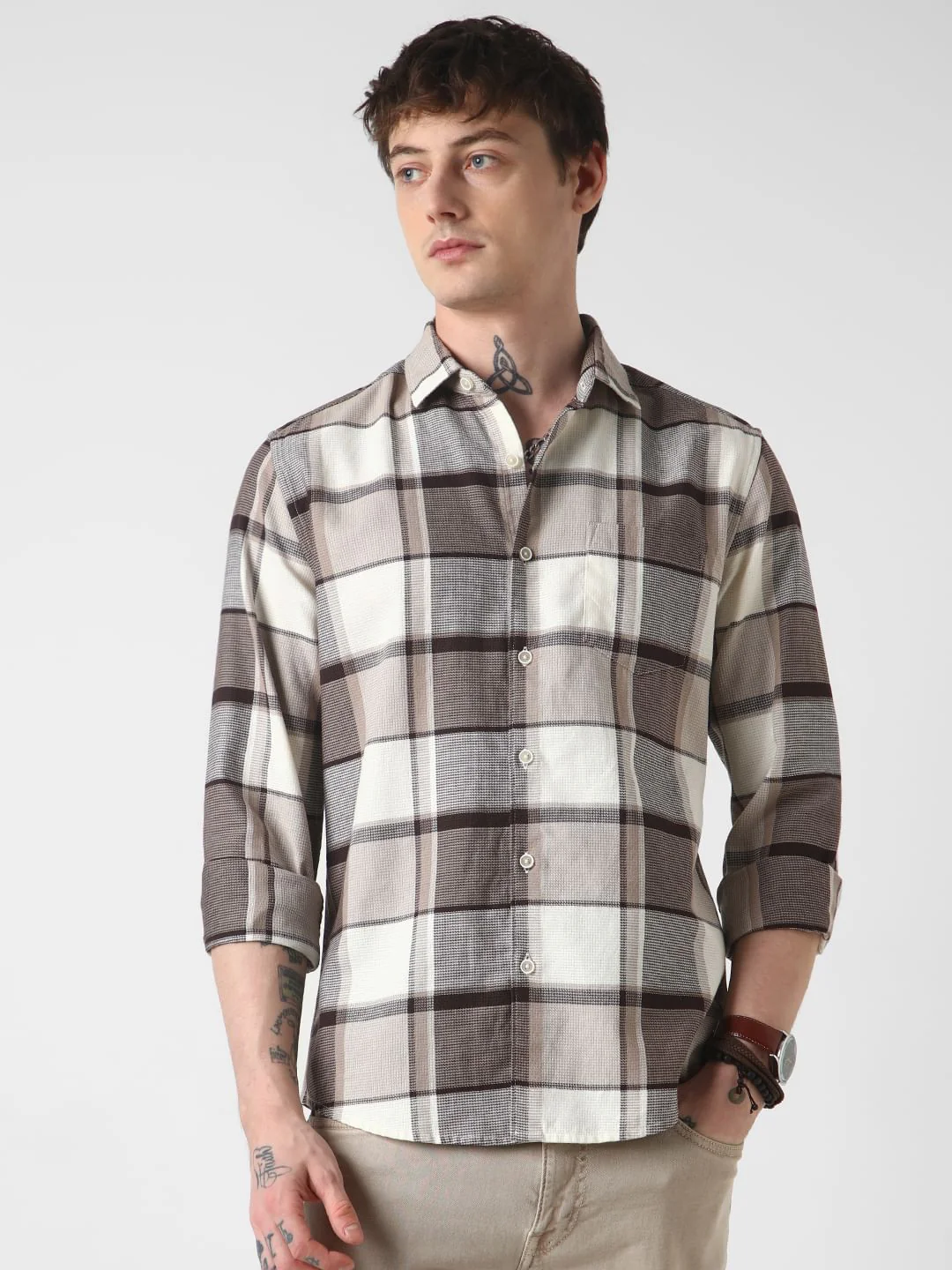Brunette & Ivory Broad Checked Shirt - Image 5