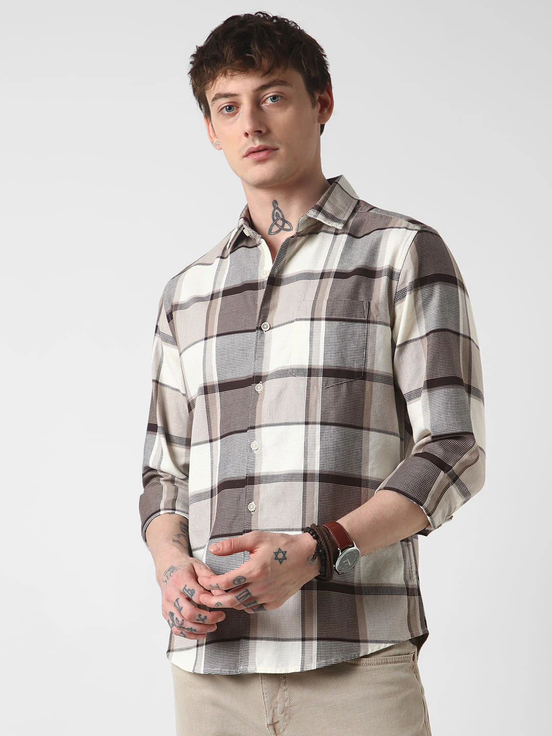Brunette & Ivory Broad Checked Shirt - Image 6