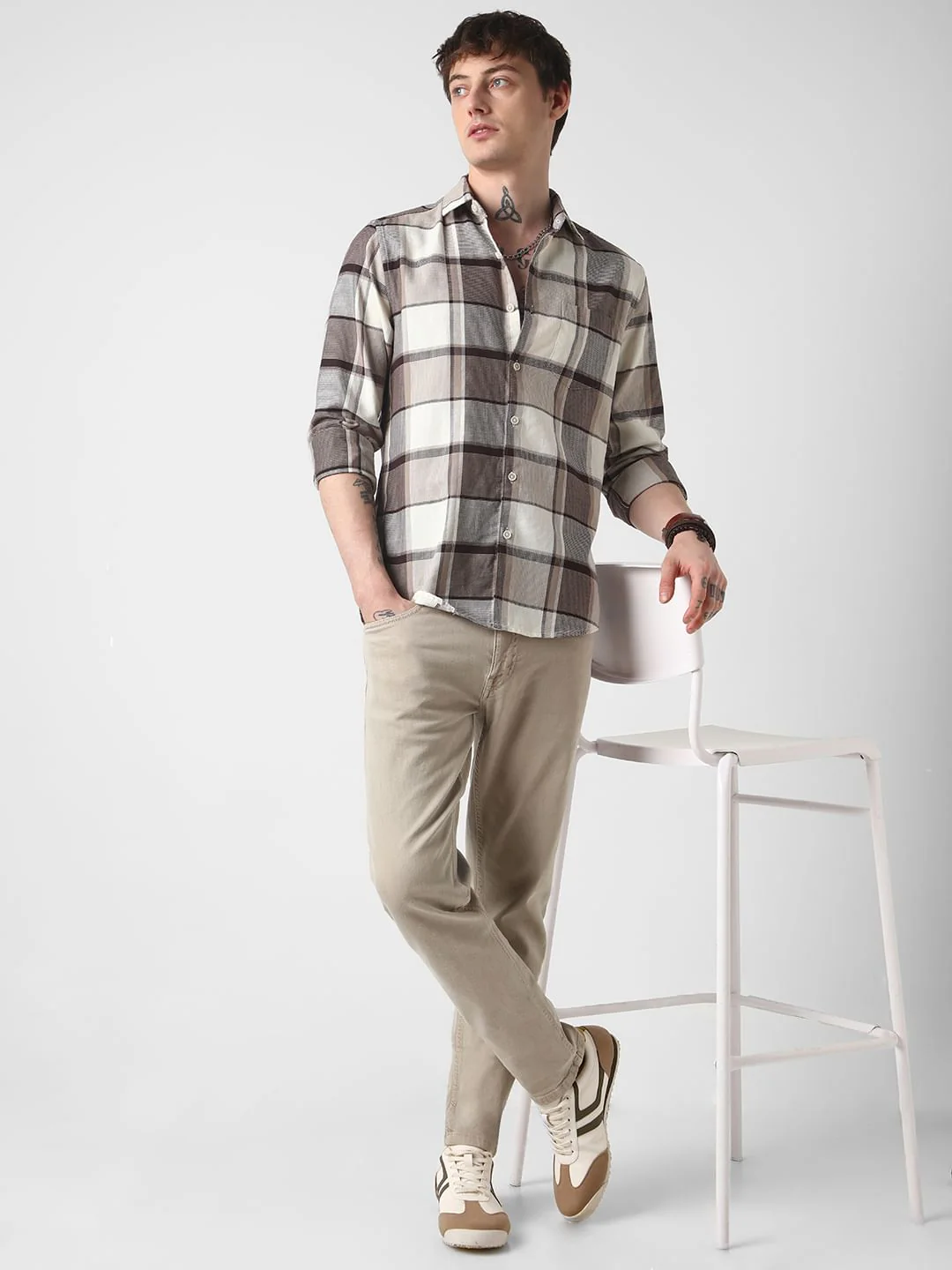 Brunette & Ivory Broad Checked Shirt - Image 8