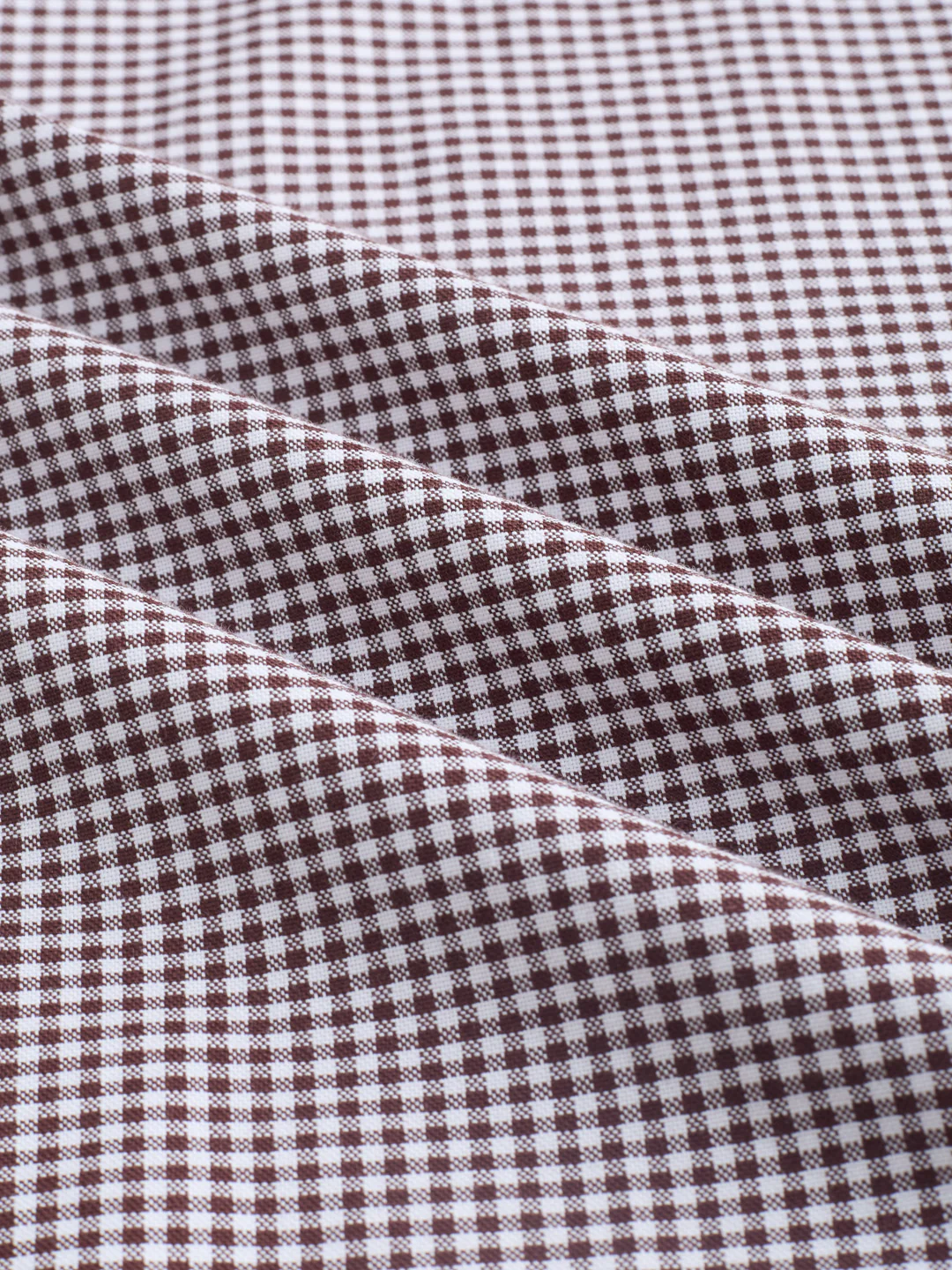 Brunette Brown & White Tiny Checkered Oxford Shirt - Image 3