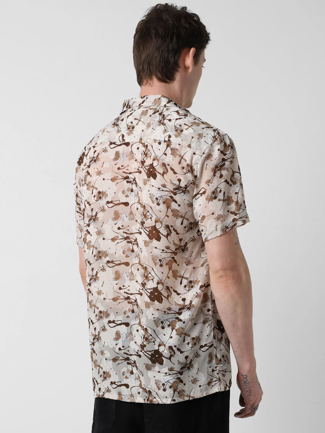 Brunette Burn Out Splash Oversized Shirt - Image 7