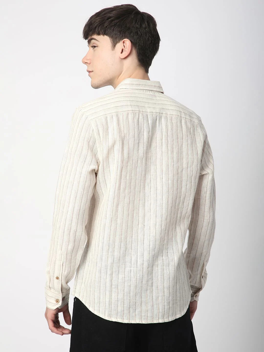 Burlap Bisque Beige Line Stripe Shirt - Image 6