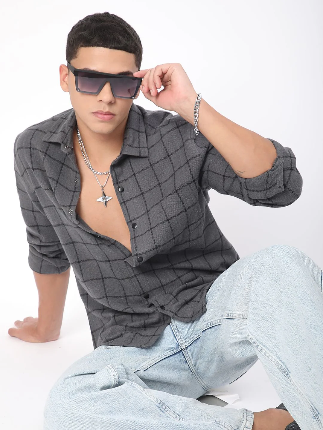Burlap Graphite Black Checkered Shirt - Image 2