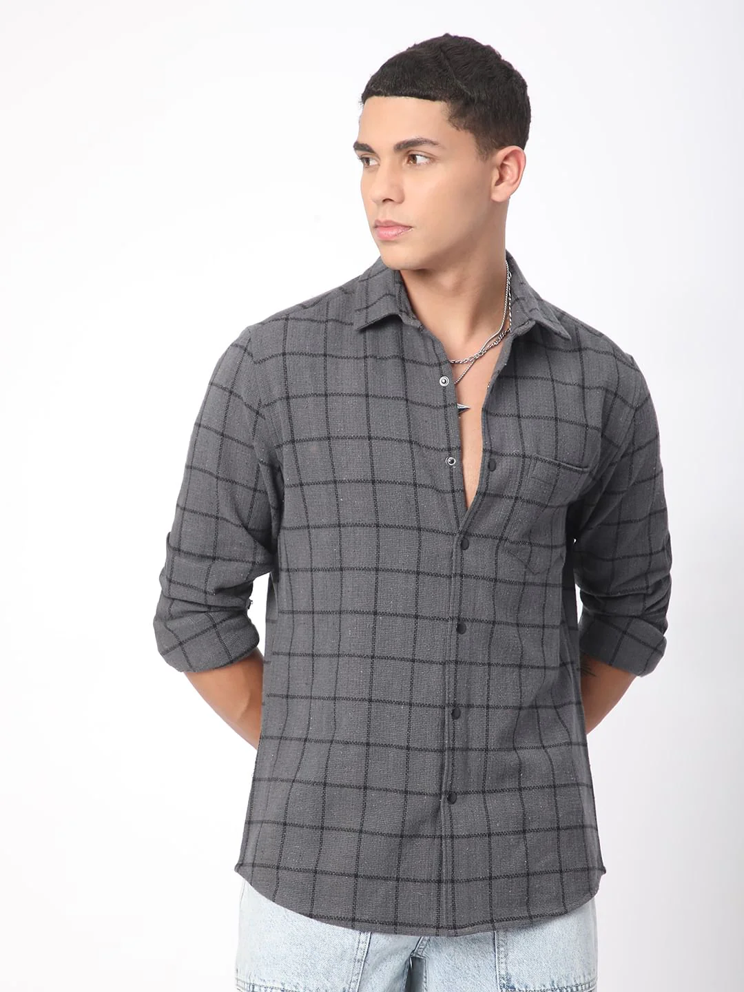 Burlap Graphite Black Checkered Shirt - Image 4