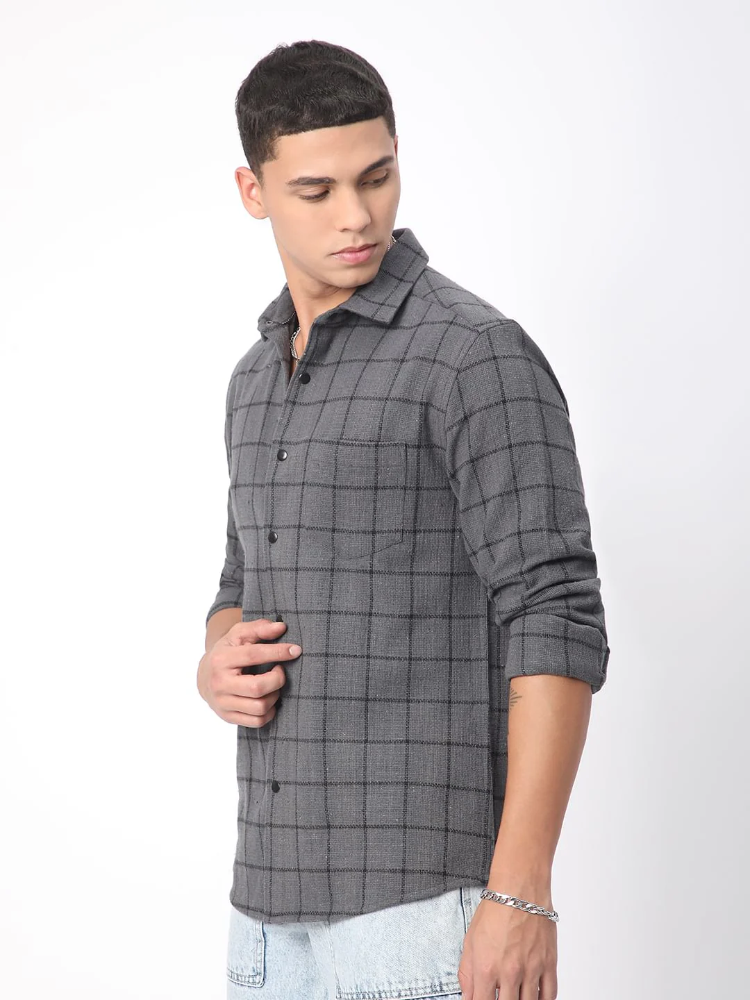 Burlap Graphite Black Checkered Shirt - Image 5
