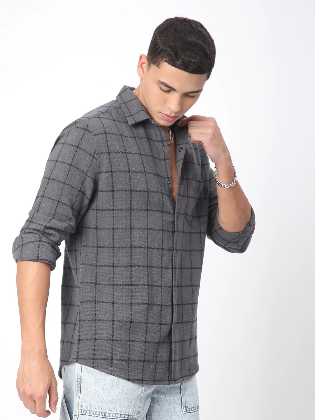 Burlap Graphite Black Checkered Shirt - Image 6