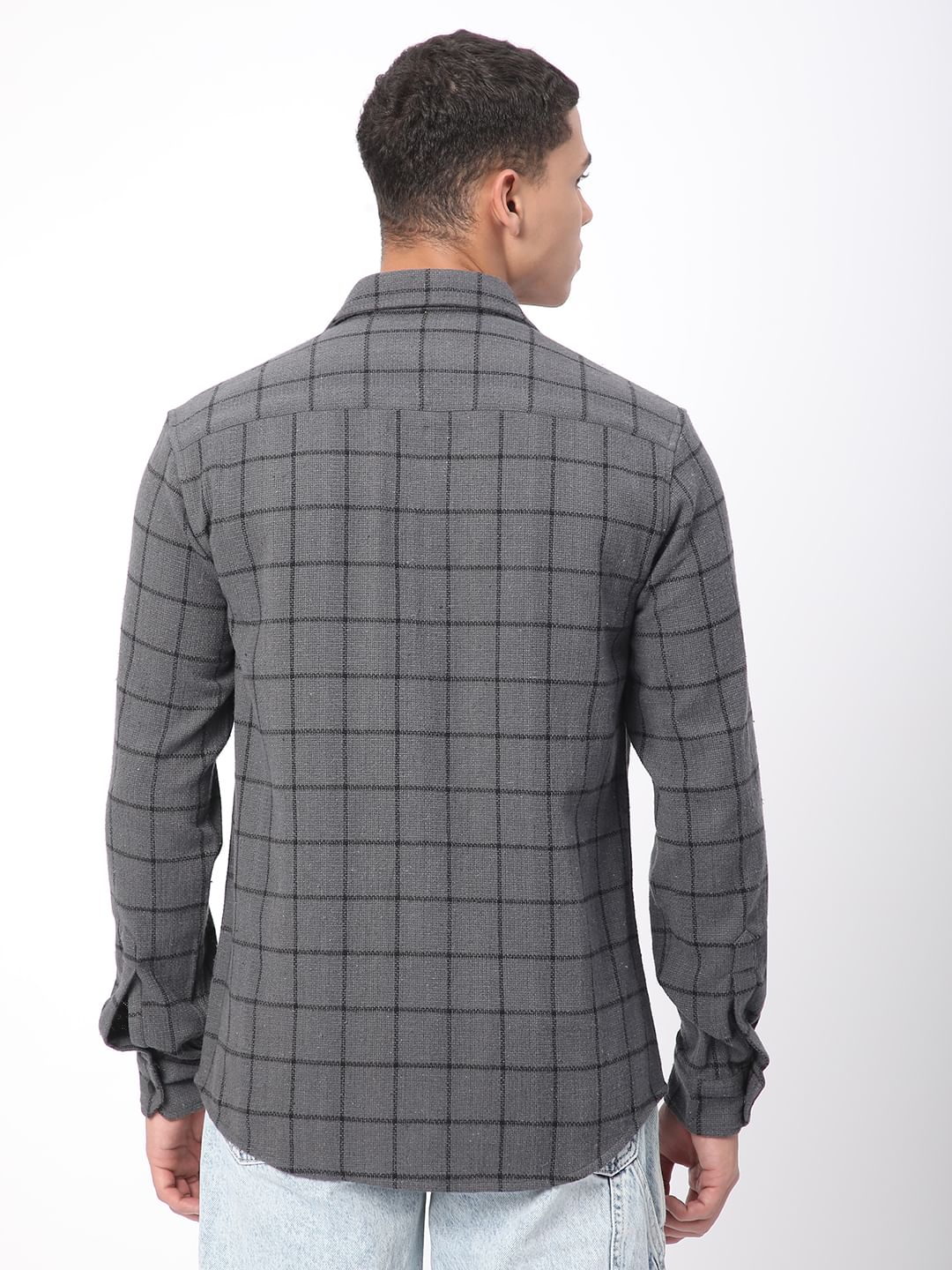Burlap Graphite Black Checkered Shirt - Image 7