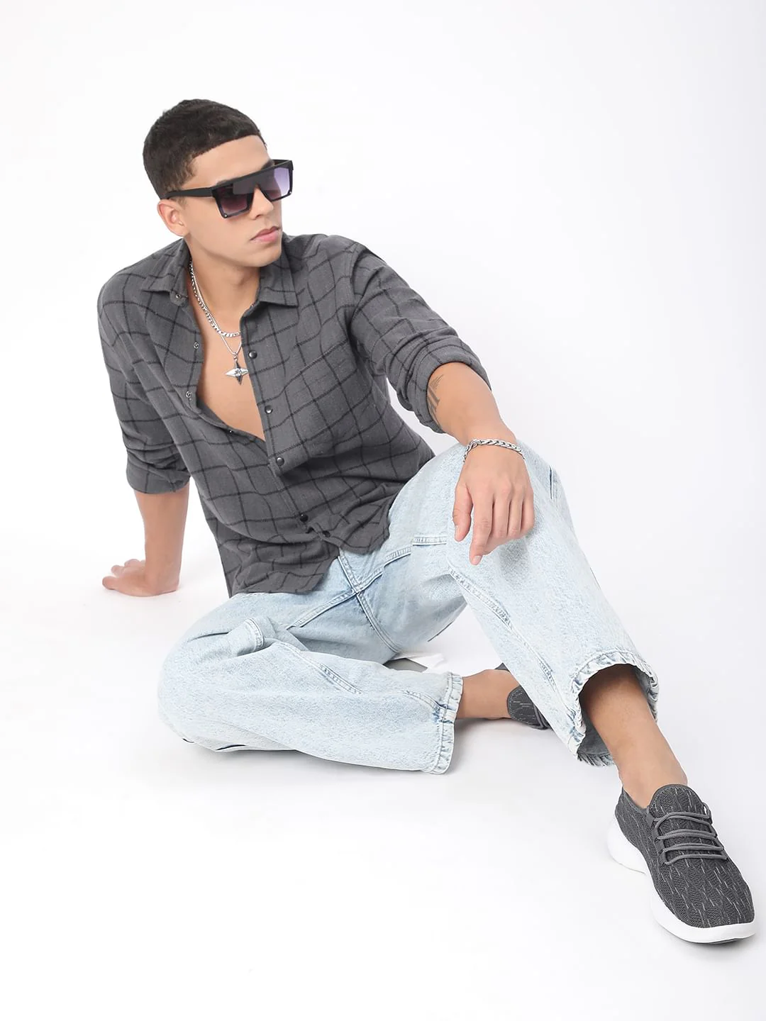 Burlap Graphite Black Checkered Shirt - Image 8