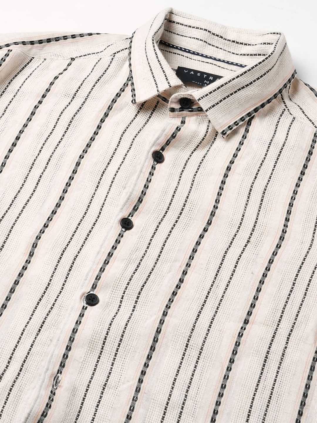 Burlap Ivory Vertical Striped Dobby Shirt - Image 3