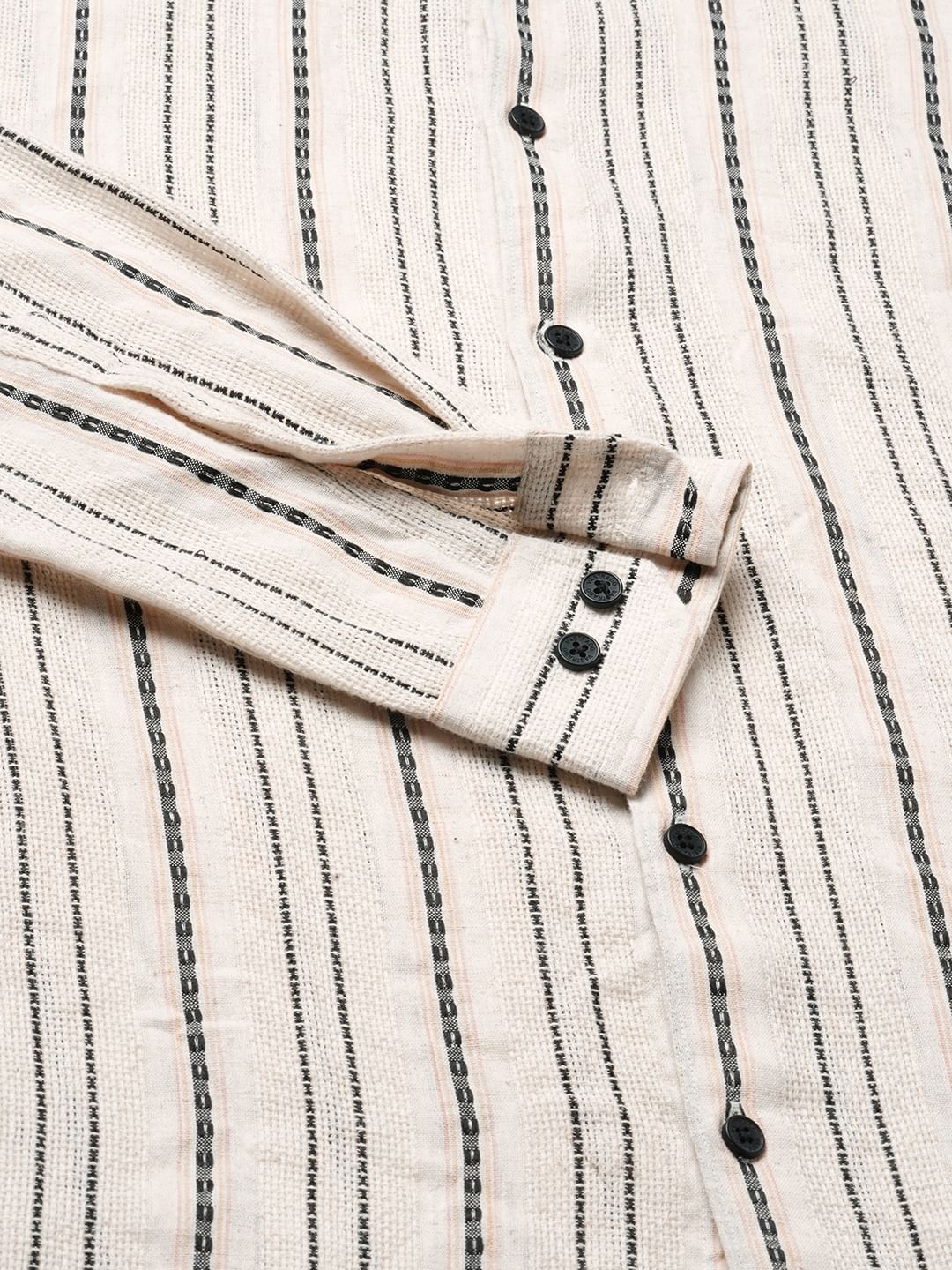 Burlap Ivory Vertical Striped Dobby Shirt - Image 9