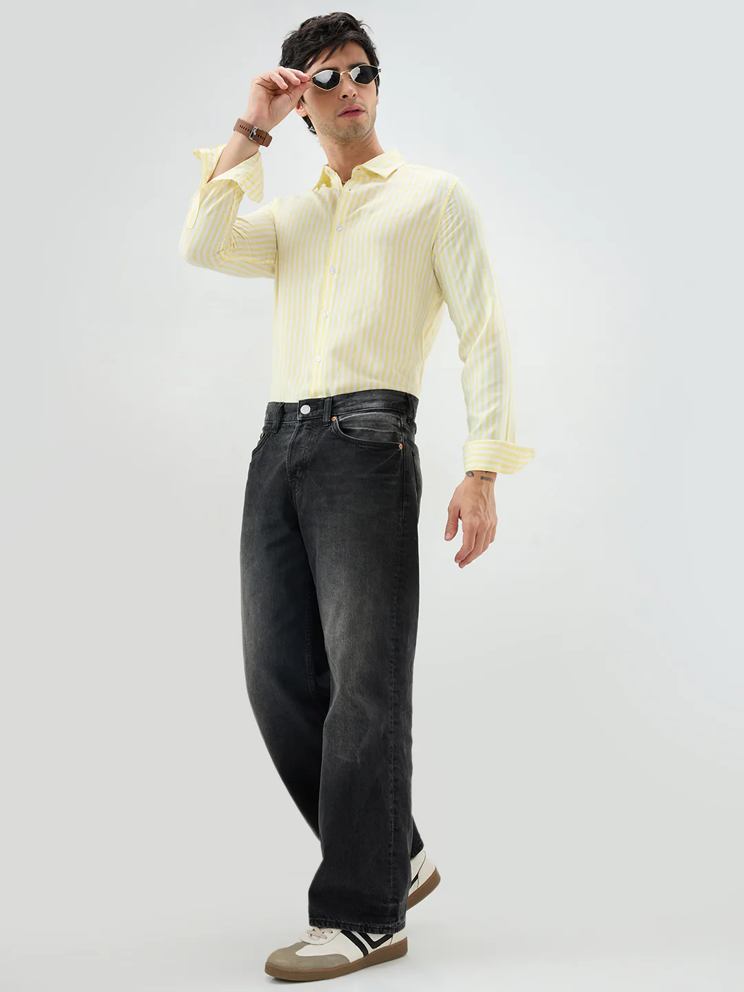 Butter Yellow Candy Striped Vacation Shirt - Image 8