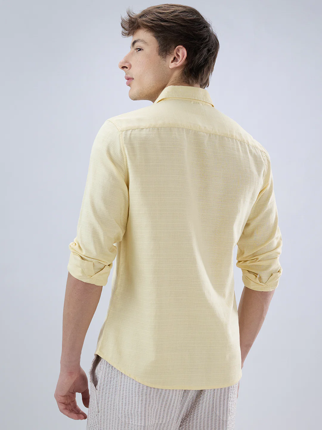 Canary Yellow Luxe Textured Weave Shirt - Image 7