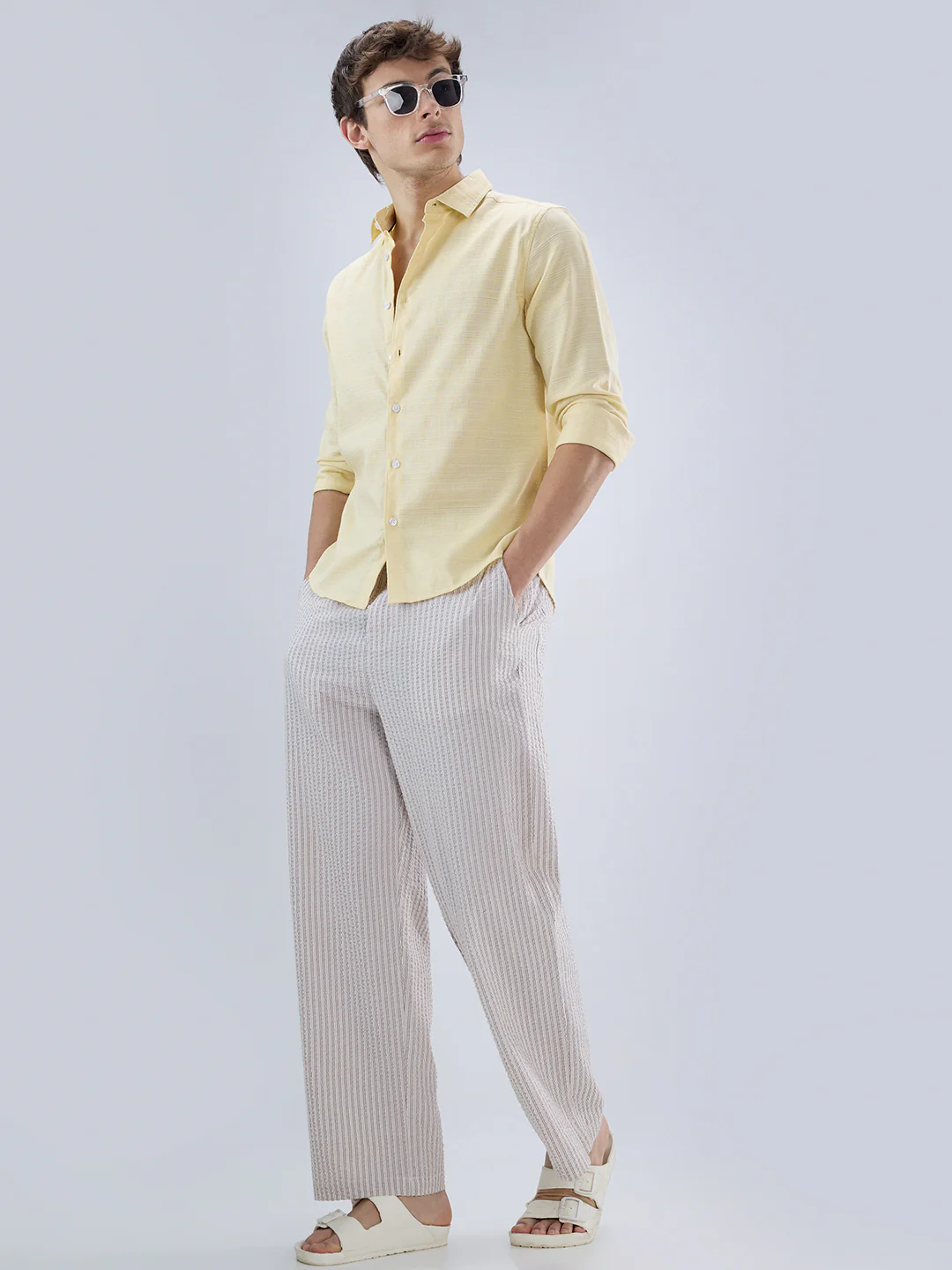 Canary Yellow Luxe Textured Weave Shirt - Image 8