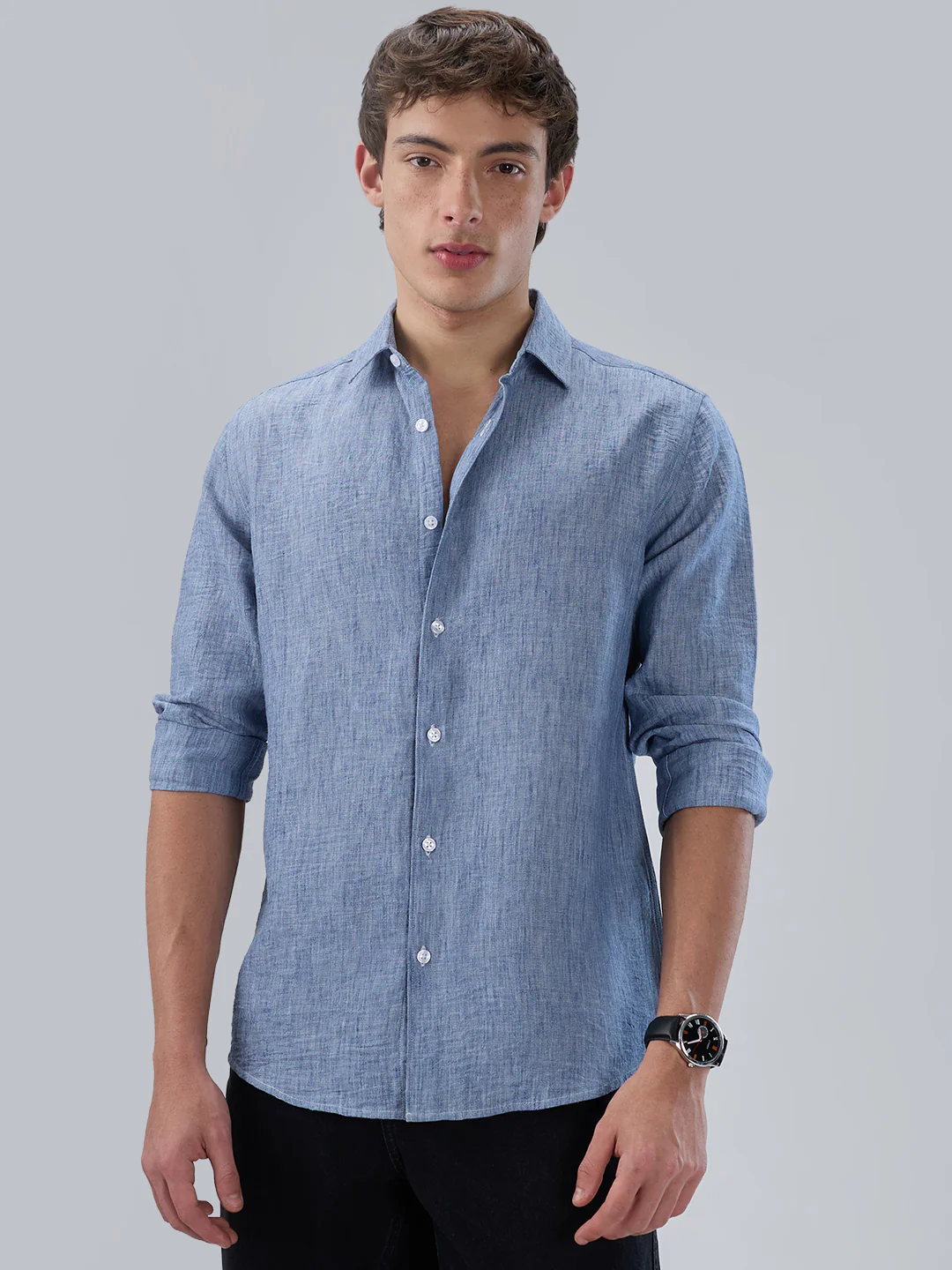 Carolina Blue Textured Shirt - Image 4