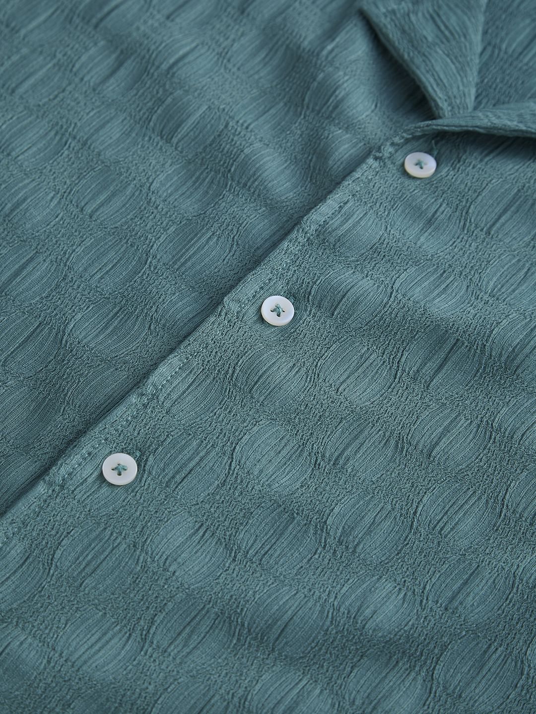 Castleton Green Crepe Textured Oversized Shirt - Image 3