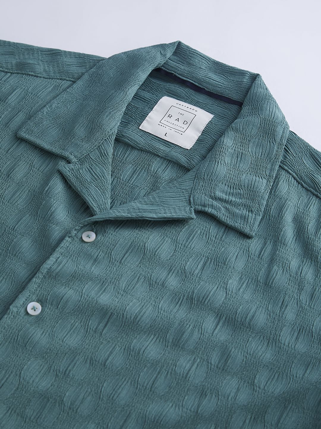 Castleton Green Crepe Textured Oversized Shirt - Image 8