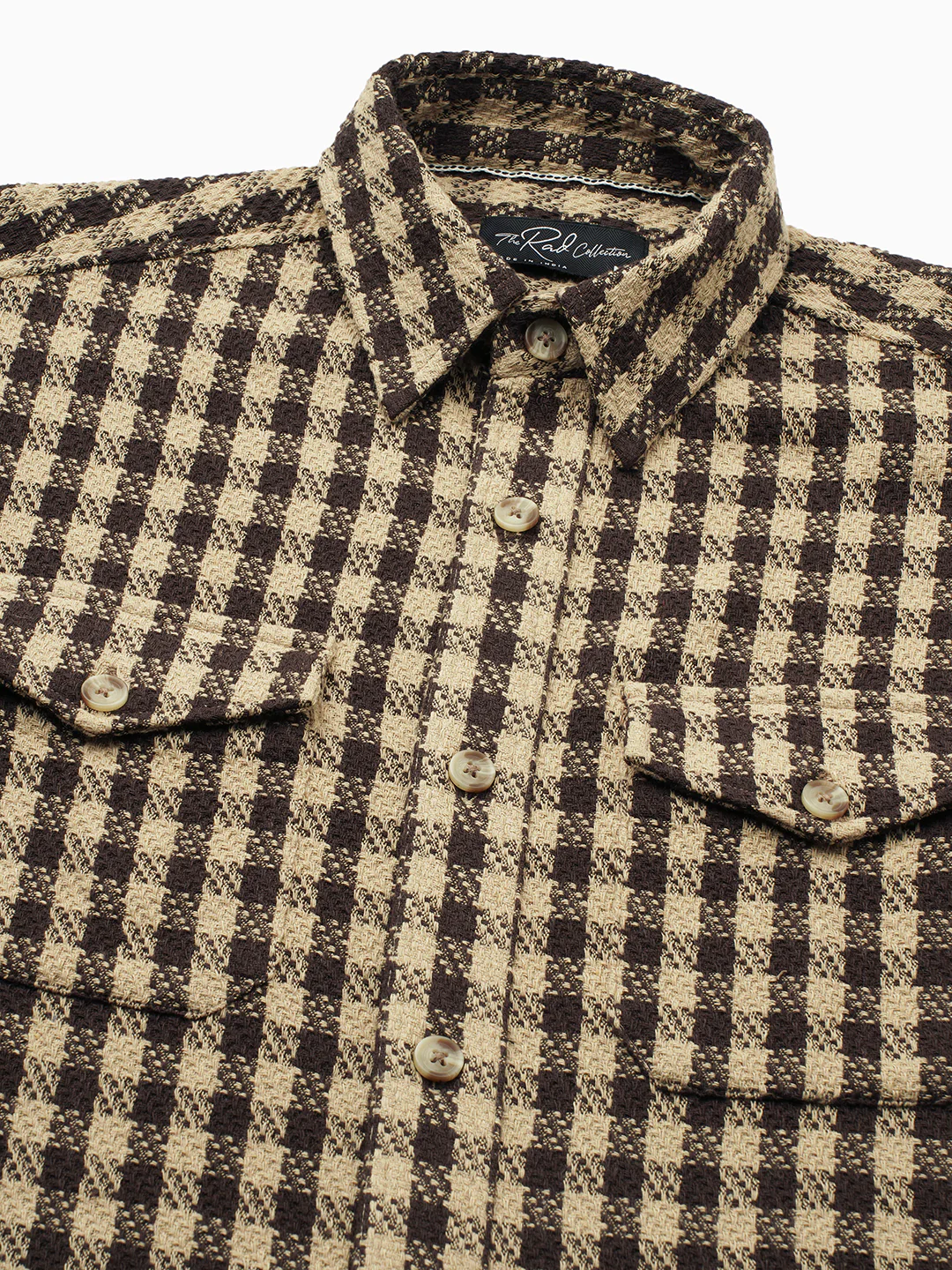 Cedar Brown Checks Double Flap Pocket Overshirt - Image 3