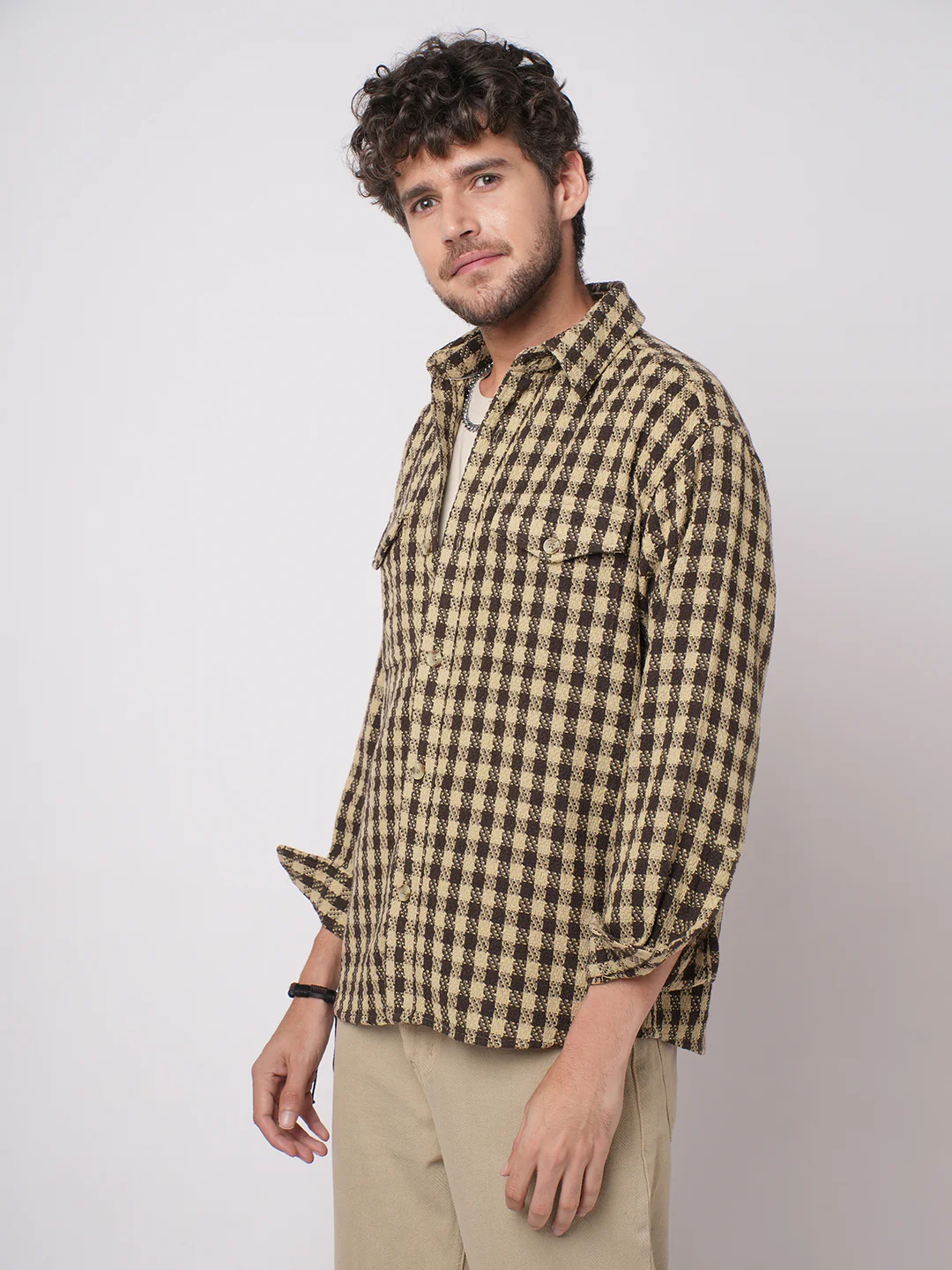 Cedar Brown Checks Double Flap Pocket Overshirt - Image 5