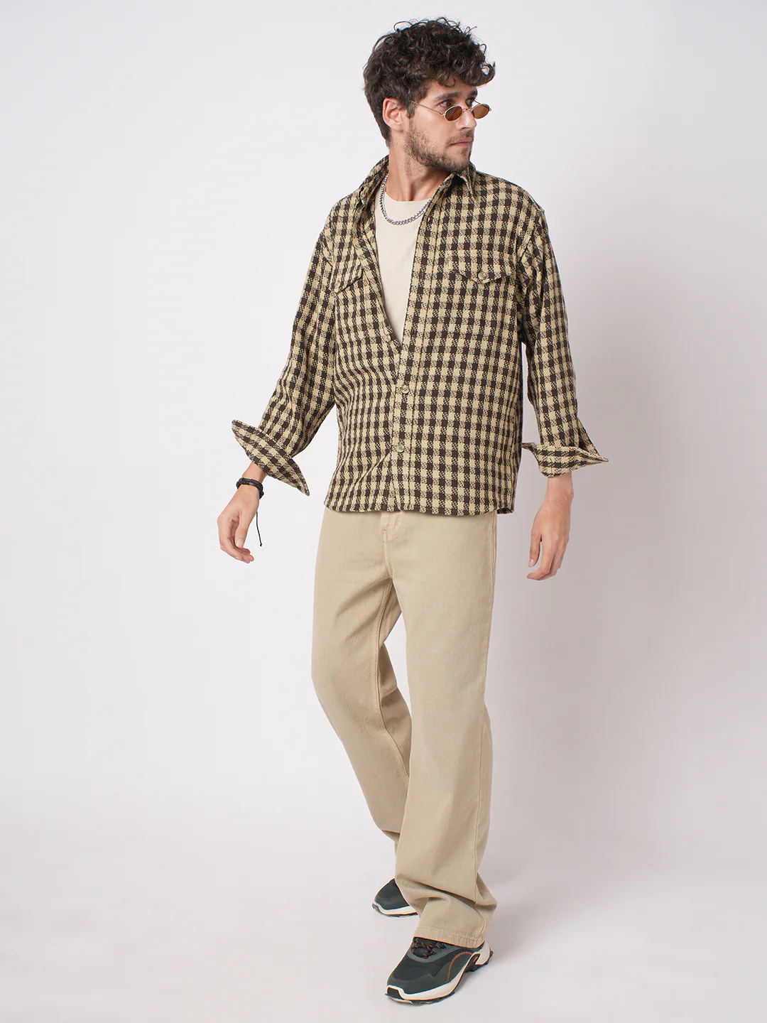 Cedar Brown Checks Double Flap Pocket Overshirt - Image 7
