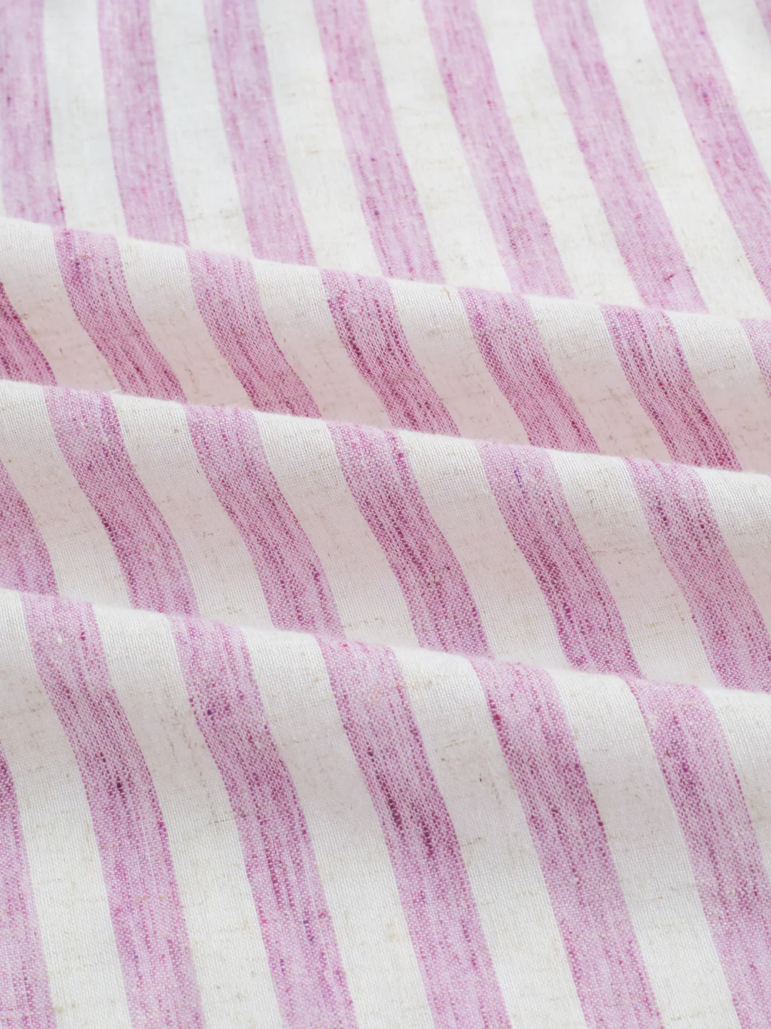 Cerise Pink & Ivory Balanced Striped Linen Blend Shirt - Image 3