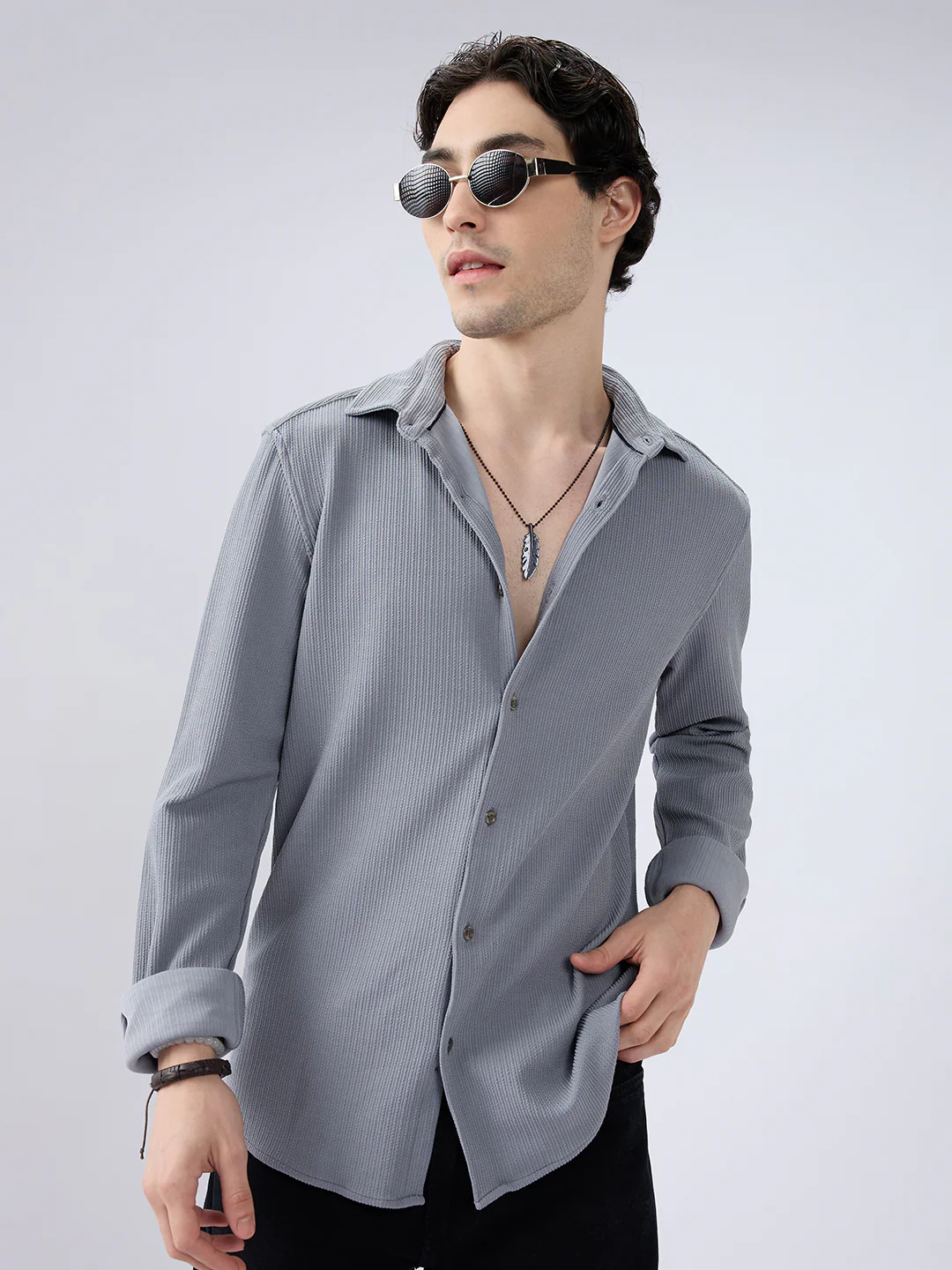 Chill Grey Everyday Knit Shirt - Image 2
