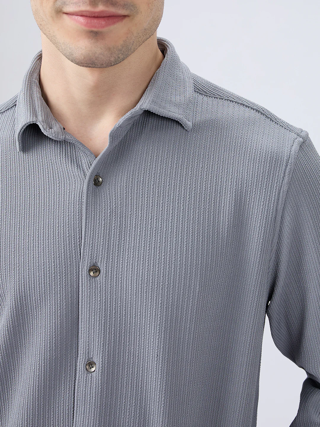Chill Grey Everyday Knit Shirt - Image 3