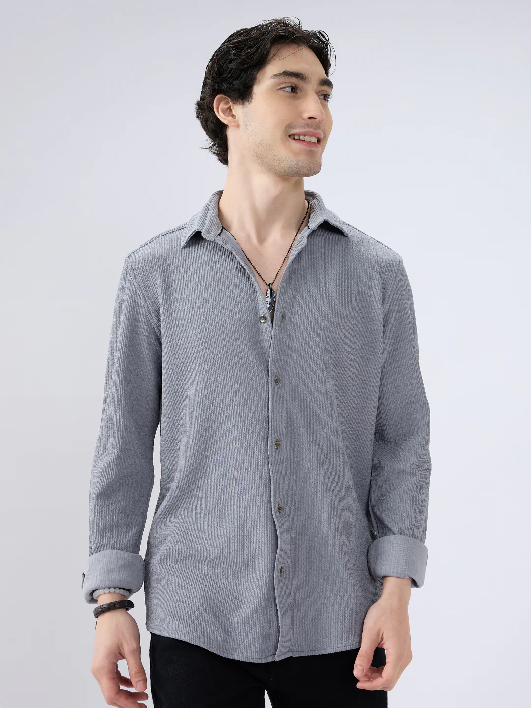 Chill Grey Everyday Knit Shirt - Image 4