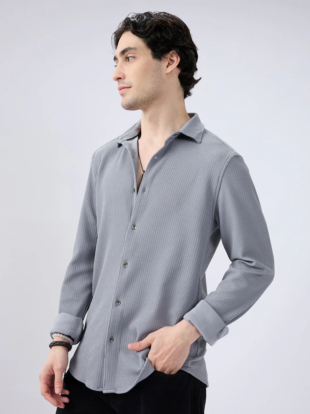 Chill Grey Everyday Knit Shirt - Image 5