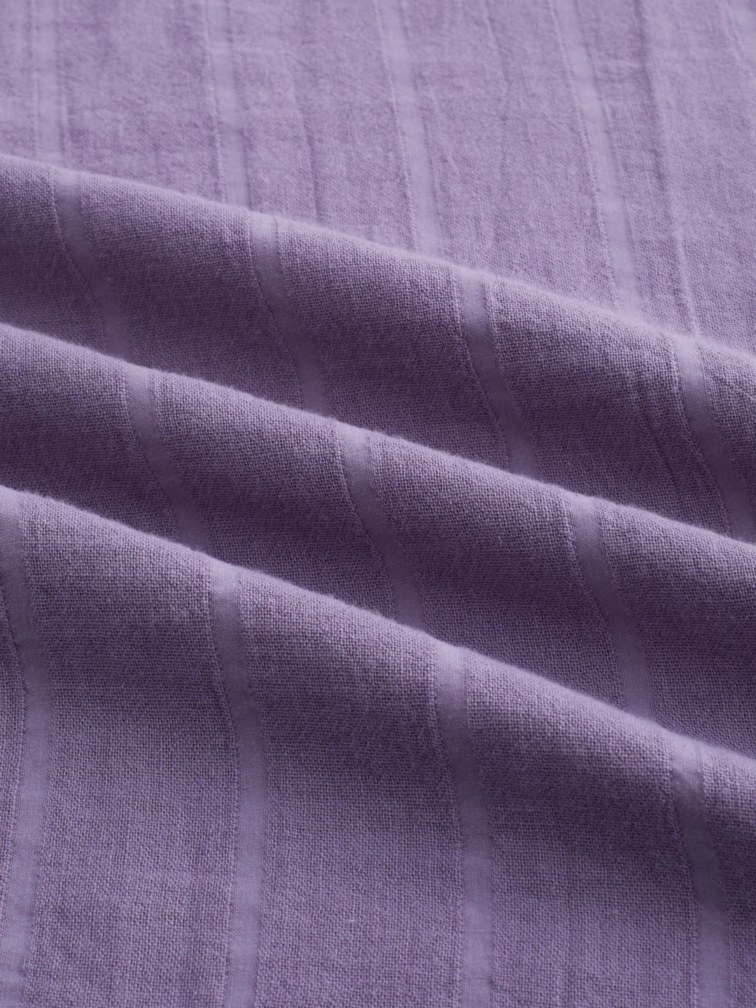 Chinese Violet Double Cloth Striped Boxy Fit Crop Shirt - Image 3