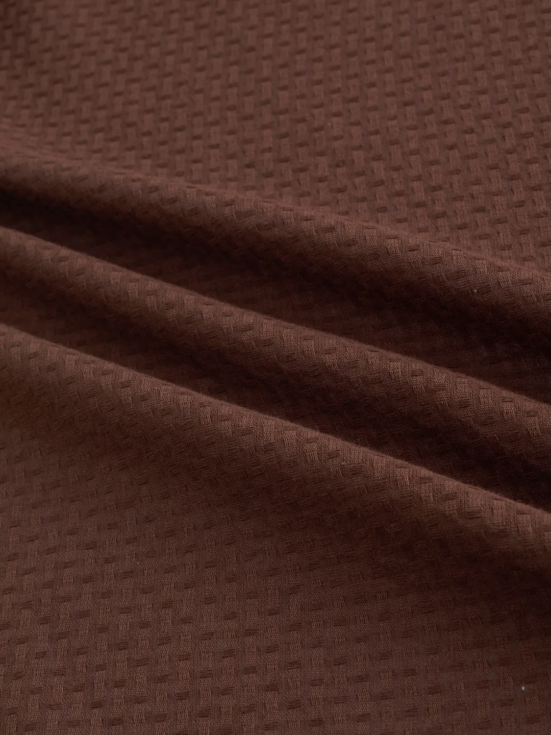 Chocolate Brown Textured Weave Shirt - Image 3