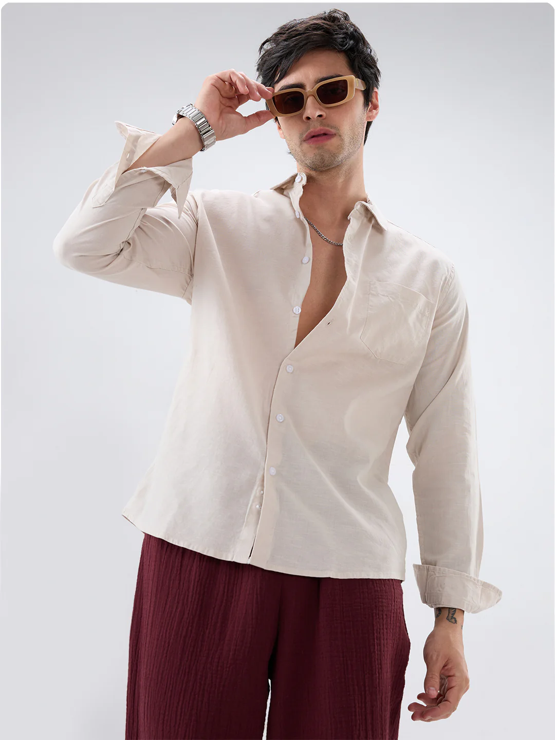 Classic Beige Everyday Shirt - Image 4