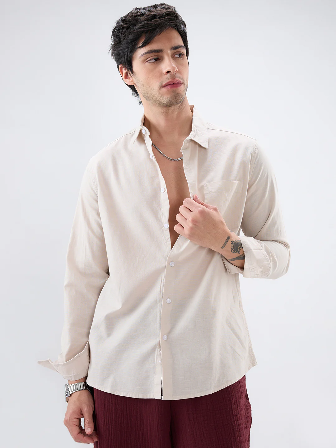 Classic Beige Everyday Shirt - Image 5