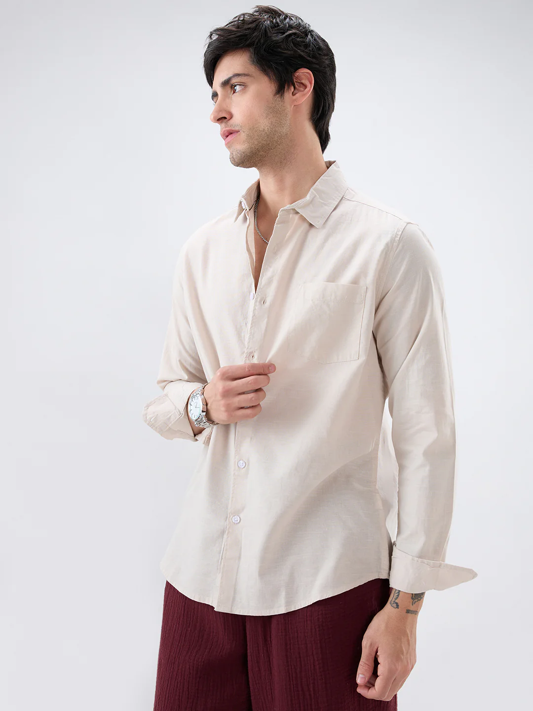 Classic Beige Everyday Shirt - Image 6